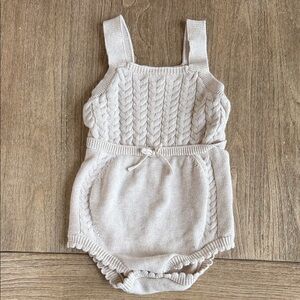 Cat & Jack Cream Knit Baby Romper